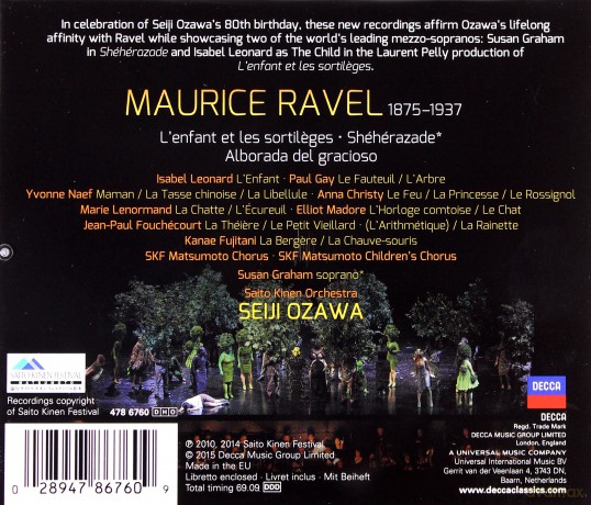 Seiji Ozawa: Ravel: L'enfant Et Les Sortileges, Sheherezade [CD]