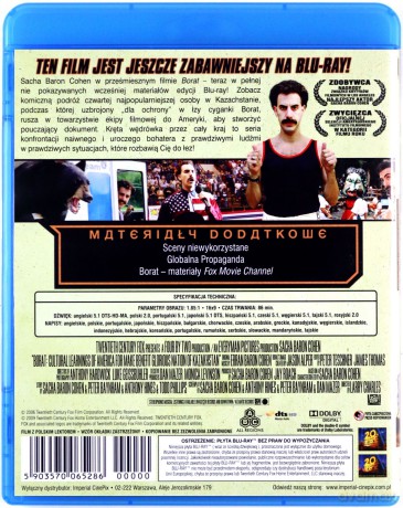 Borat: Podpatrzone w Ameryce, aby Kazachstan rósł w siłę, a ludzie żyli dostatniej [Blu-Ray]