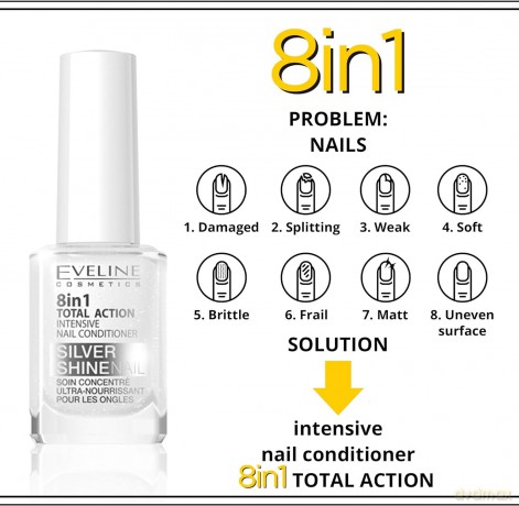 Eveline Odżywka do Paznokci nail Therapy 8w1 Silver