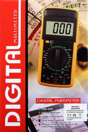 Miernik LCD Multimetr Z Temperaturą DT9208a Sonda