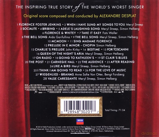 Florence Foster Jenkins soundtrack (Boska Florence) [CD]