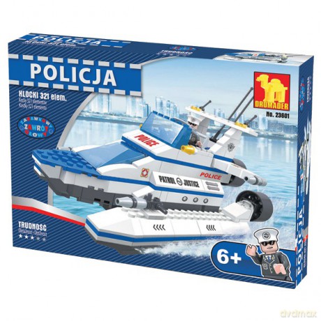 DROMADER Klocki Policja Motorówka [KLOCKI]