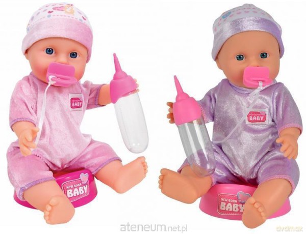 Lalka New Born Baby - z funkcją picia, różne rodz.