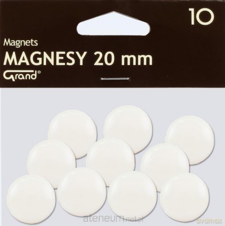 Magnes 20 mm biały (10 szt)
