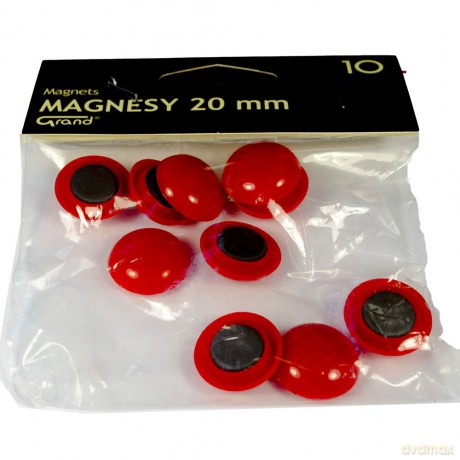 Magnes 20 mm czerwony (10 szt)
