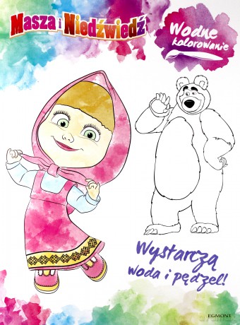 Masza i Niedźwiedź. Wodne kolorowanie [KSIĄŻKA]