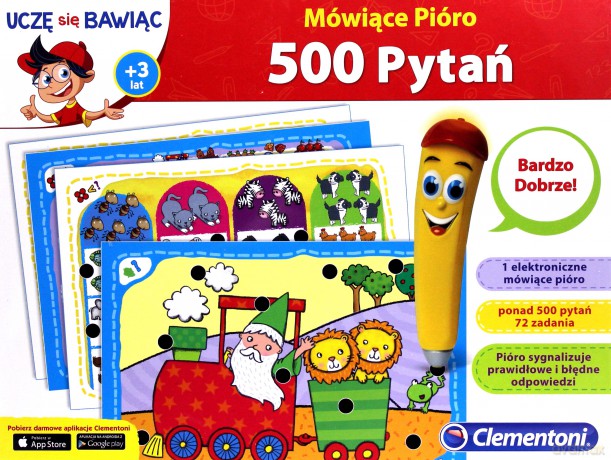 CLEMENTONI Uczę się bawiąc. Mówiące pióro 500 pytań