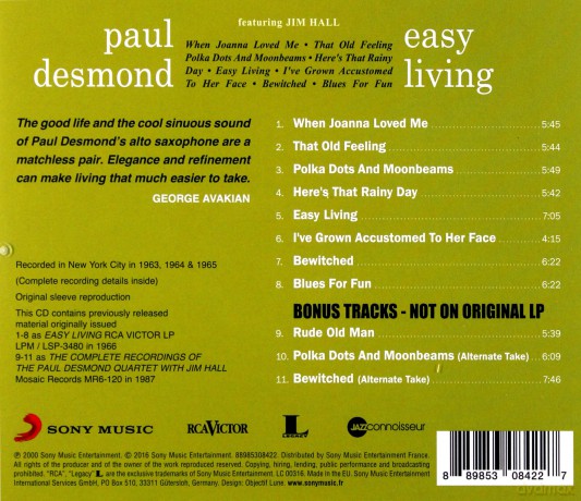 Paul Desmond: Easy Living [CD]