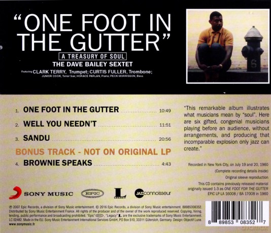 Dave Bailey: One Foot In The Gutter [CD]