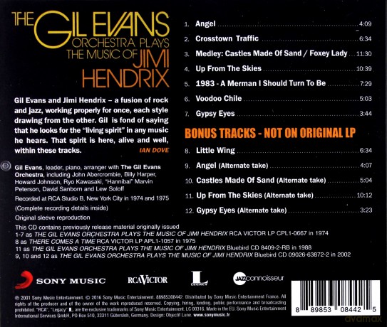 Gil Evans: Plays The Music Of Jimi Hendrix [CD]