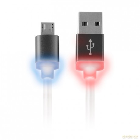 Kabel Micro USB Forever Świecący Metalowy Czarny