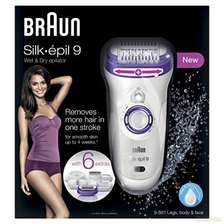 Depilator damski Braun 9-561 + koncówki + golarka