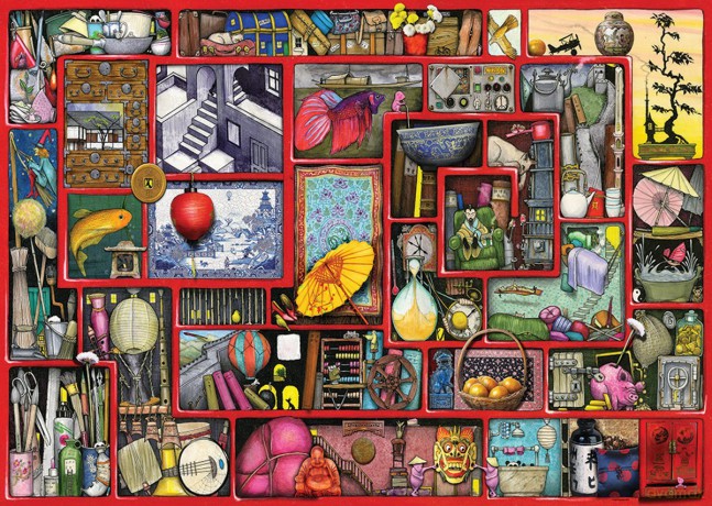 RAVENSBURGER 1000 el. Czerwone Pudełko [PUZZLE]