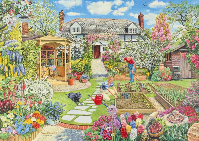 RAVENSBURGER 1000 el. Wiosna w ogrodzie [PUZZLE]