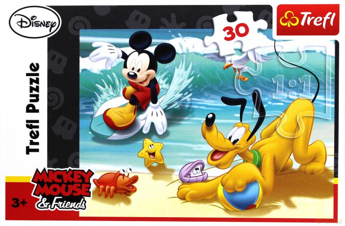 TREFL 30 el. Miki i Pluto na plaży (18207) [PUZZLE]