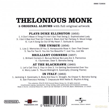 Thelonious Monk: 5 Original Albums [5CD]