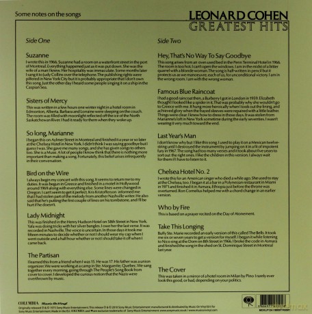 Leonard Cohen: Greatest Hits [Winyl]