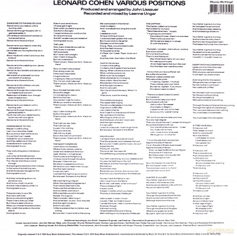 Leonard Cohen: Various Positions [Winyl]