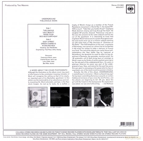 Thelonious Monk: Underground [Winyl]
