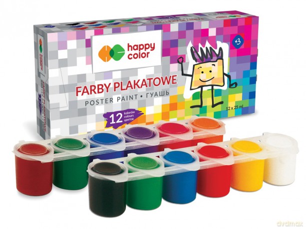 Farba plakatowa Tempera 12 kolorów