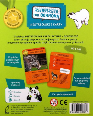 Mistrzowskie karty. Zwierzęta pod ochroną [KSIĄŻKA]