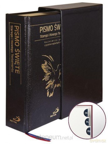 Pismo Święte Stary Testament i Nowy Testament (czarna oprawa, paginatory) [KSIĄŻKA]