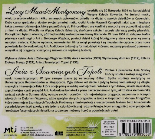 Ania z Szumiących Topoli - Lucy Maud Montgomery [AUDIOBOOK] [CD-MP3]