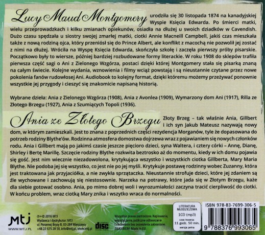 Ania ze Złotego Brzegu - Lucy Maud Montgomery [AUDIOBOOK] [CD-MP3]