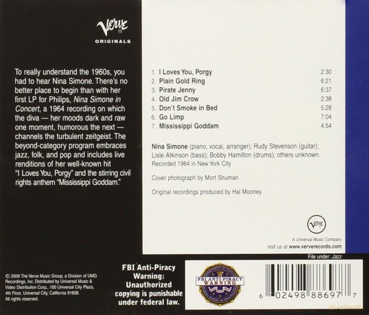 Nina Simone: Nina Simone In Concert [CD]