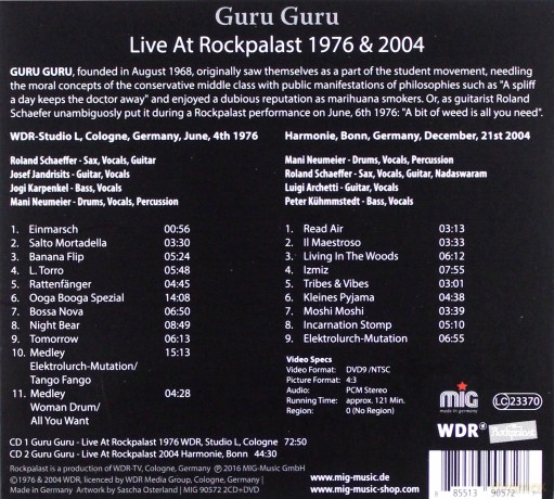 Guru Guru: Live At Rockpalast (digipack) [2CD]+[DVD]