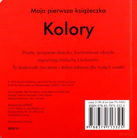 Kolory. Moja pierwsza książeczka - Maxine Davenport, Cindy Roberts (twarda) [KSIĄŻKA]