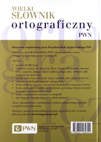 Wielki słownik ortograficzny PWN z zasadami pisowni i interpunkcji (twarda) [KSIĄŻKA]