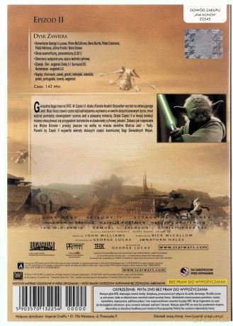 Gwiezdne Wojny epizod 2: Atak klonów (Star Wars) [DVD]