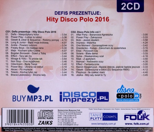 Defis prezentuje - Hity Disco Polo 2016 [2CD]