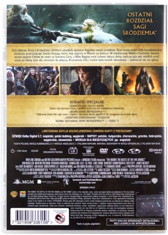 Hobbit: Bitwa Pięciu Armii (Wydanie Limitowane z Kartami) [2DVD]