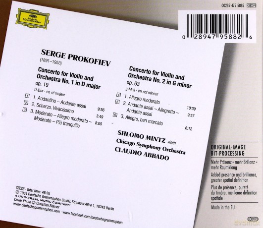Shlomo Mintz: Prokofiev Violin Concertos (Originals) [CD]