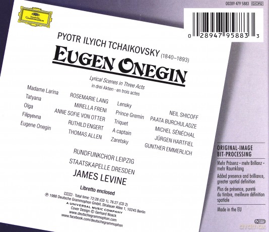 James Levine: Tchaikovsky Eugen Onegin (Originals) [2CD]
