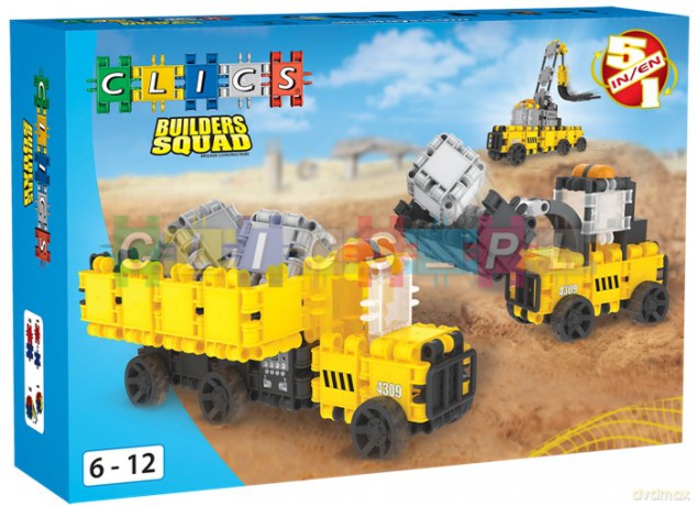 CLICS Builders Squad box 5w1 (Budownictwo - maszyny budowlane) BC005 [KLOCKI]