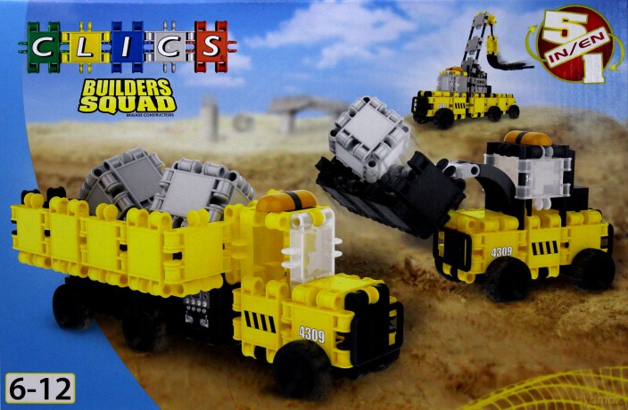 CLICS Builders Squad box 5w1 (Budownictwo - maszyny budowlane) BC005 [KLOCKI]
