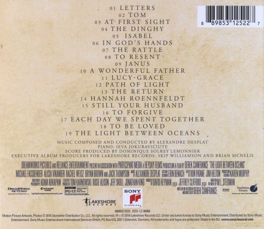 The Light Between Oceans soundtrack (Alexandre Desplat) [CD]