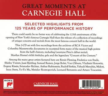 Great Moments at Carnegie Hall - Selected Highlights [2CD]