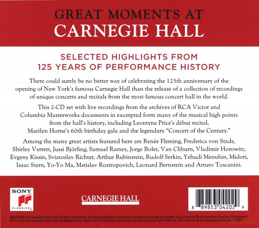 Great Moments at Carnegie Hall - Selected Highlights [2CD]