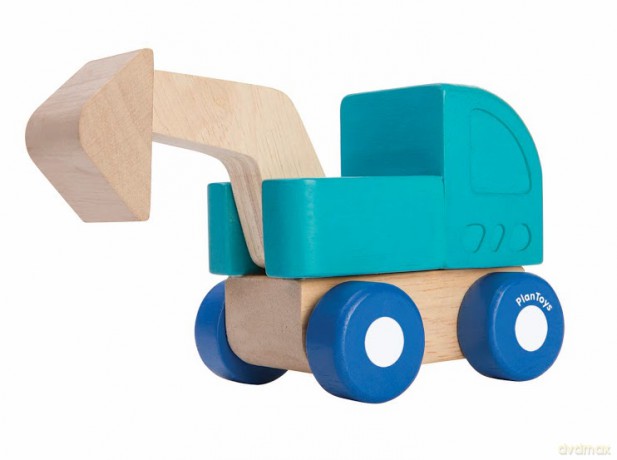 Mini autko koparka. Zabawki drewniane