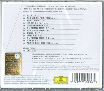 Max Richter: Songs From Before [CD]