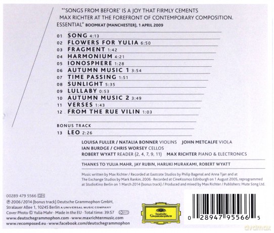 Max Richter: Songs From Before [CD]