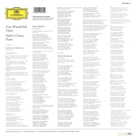 Fritz Wunderlich: Schumann, Beethoven, Schubert [Winyl]
