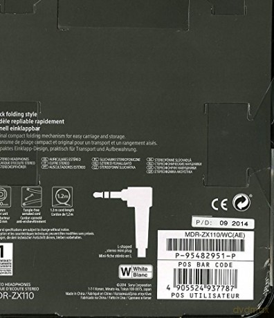 SONY MDR-ZX110 Słuchawki nauszne białe