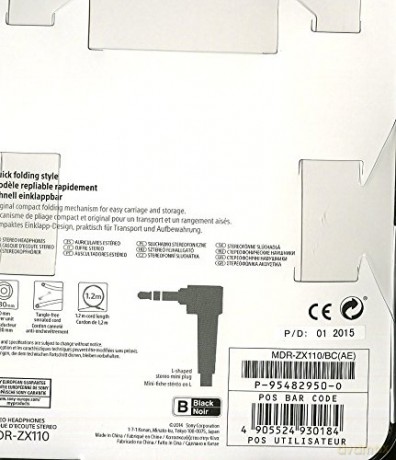 SONY MDR-ZX110 Słuchawki nauszne czarne
