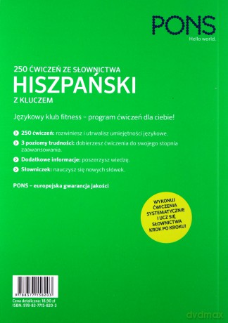250 ćwiczeń ze słownictwa z kluczem. Hiszpański - Ivan Reymondez Fernandez [KSIĄŻKA]