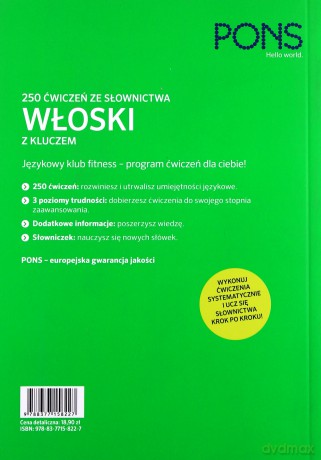 250 ćwiczeń ze słownictwa z kluczem. Włoski - Anna Ballarin Denti, Anna Bristot [KSIĄŻKA]